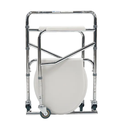 COMODO DE ACERO PLEGABLE REACTIV: •Con ruedas •Ajustable en altura  •Incluye asiento tipo WC
