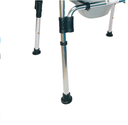 COMODO DE ALUMINIO PARA DUCHA 4 EN 1-AZUL:  •4 funciones: cómodo fijo, silla ducha, chasis de seguridad e incremento para baño •Brazos, respaldo y asiento ergonómico  •Asiento tipo herradura acojinado
