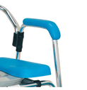 COMODO DE ALUMINIO PARA DUCHA 4 EN 1-AZUL:  •4 funciones: cómodo fijo, silla ducha, chasis de seguridad e incremento para baño •Brazos, respaldo y asiento ergonómico  •Asiento tipo herradura acojinado